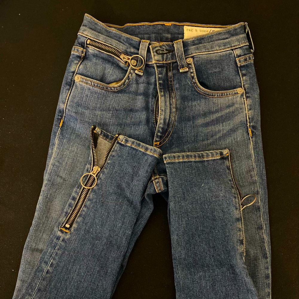 Blue denim jeans